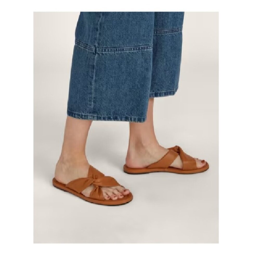 Everlane The Day Twist Sandals in Desert Tan/Brown size 7.5 Flat Slip-on Leather - Picture 7 of 8